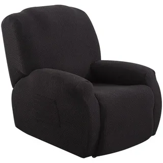 Sesselhusse Sesselbezug Stretchhusse, Relaxsessel Komplett für Liege Sessel, Rosnek, mit Strukturoptik schwarz