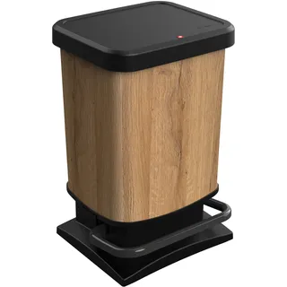 Treteimer PASO holzoptik (LBH 29.30x26.60x45.70 cm) - braun - LBH 29.30x26.60x45.70 cm