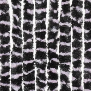 Moritz Flauschvorhang aus Chenille 90 x 220 cm pink schwarz gestreift Türvorhang als Fliegenschutz Insektenschutz für Camping Wohnwagen