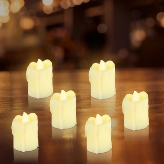 punwey LED Kerzen 12 Stück flackender LED Teelichter Ideal für Halloween Weihnachten Herbst und Winter