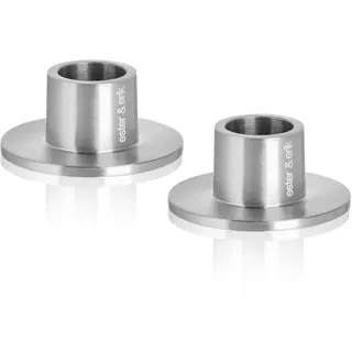 ester & erik Candleholders small, Silver, Matt, 2 Stück [Set]