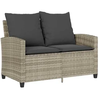vidaXL Garten-Lounge-Set 2-Sitzer grau