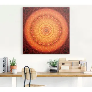 Wandbild ARTLAND "Mandala Energie 1" Bilder Gr. B/H: 70 cm x 70 cm, Leinwandbild Muster quadratisch, 1 St., orange Kunstdrucke als Leinwandbild, Poster, Wandaufkleber in verschied. Größen