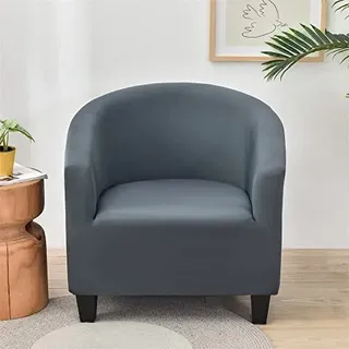 Morbuy Sesselhussen 1 Sitz, Stretch Sesselbezug Universal Sesselschoner Elastisch Sesselüberwurf Sofahusse mit Armlehnen für Clubsessel Loungesessel Cocktailsessel (Anthrazit)
