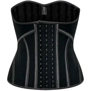 HZHYMBD Corset Taillentrainerin Für Frauen Latex Stahl Boned Korsett Sport Bauchkontroll Körper Shaper Cincher-schwarz-s