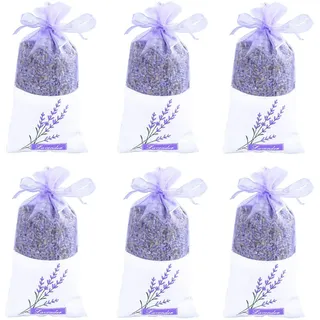 TooGet Lavender Sachet Bags, Natürliche Ultra Blaue Lavendelknospen für den Raumduft, Raumdekorationen und Frische Lavendelduftbeutel - 6PCS