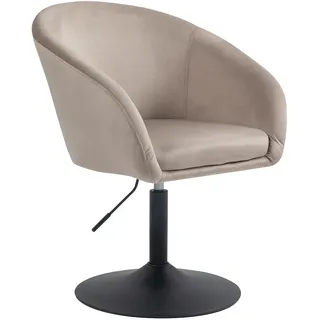 Svita Loungesessel Jamaika Samt 59 x 95 x 59 cm Taupe drehbar mit Rollen