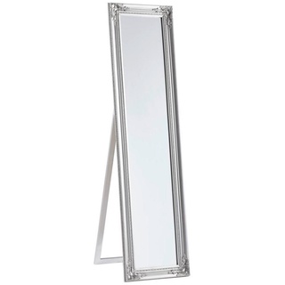 Carryhome Standspiegel, Silber, Holz, Glas, Eukalyptusholz, massiv, rechteckig, 44x168x5 cm, Ganzkörperspiegel, Spiegel, Standspiegel