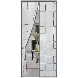 Magnet Thermo Türvorhang 110x185cm, Magnet Wärmeschutzvorhang für Türen, Kälteschutz und Wärmeschutz im Winter, Ideal für die Nutzung von Klimaanlagen im Sommer, Kinderleichte Klebemontage Ohne Bohren