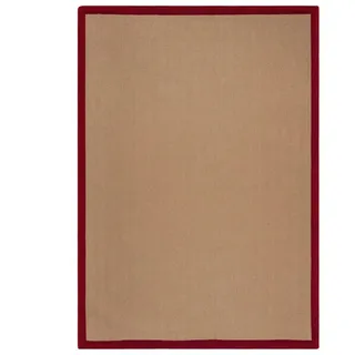 Flair Rugs Juteteppich Kira Jute, Rot, Natur, Textil, Uni, rechteckig, 120x170 cm, Reach, AZO-frei, Handmade in India, für Fußbodenheizung geeignet, Teppiche & Böden, Teppiche, Naturteppiche