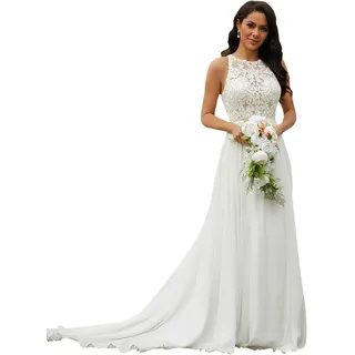 Beyonddress Damen Satin Meerjungfrau Brautkleider Hochzeitskleider Spaghetti Straps Brautmode Brautkleider für Braut - 32