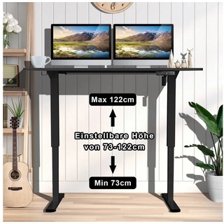 HOMALL Schreibtisch Basis Super Elektrisch Stufenlos Höhenverstellbarer Schreibtisch mit Tischplatte, Speicherfunktion und Kollisionschutz, Ergonomischer Computertisch, Super Belastung, inkl. Kindersicherung-System, Schwarz&Weiß auswählbar 100 cm x 60 cm