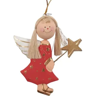 Guru-Shop Christbaumschmuck Schutzengel, Weihnachtsengel, Christbaumschmuck.. rot