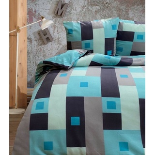 Leonado Vicenti Bettwäsche 3 tlg Winter Flausch Garnitur Bettwäsche Mikrofaser Microfaser Thermofleece 200x200 cm warm flauschig Thermo Fleece Flausch LONDON TÜRKIS, Fleece, 3 teilig, flauschig blau