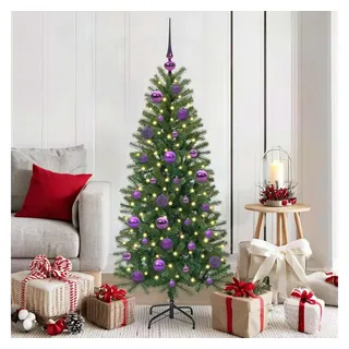 vidaXL Weihnachtskugel-Set mit 150 LEDs 61-Tlg Lila Kunststoff