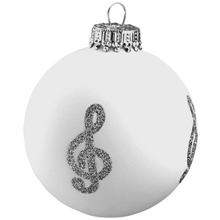 mugesh Weihnachtsbaumkugel Weihnachtskugel Violinschlüssel weiß, für Musiker weiß