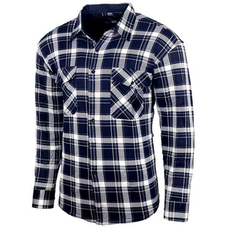 Baxboy Langarmhemd Baxboy Herren Thermohemd Karo Kariert warm und weich Freizeitshemd blau