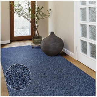 Fußmatte Bari Blau, Sauberlaufmatte, erhältlich in vielen Größen, waschbar, Karat, Rechteckig, Höhe: 6 mm, 100% Baumwolle blau 100 cm x 1000 cm x 6 mm