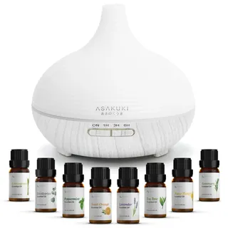 ASAKUKI Aroma Diffuser 300ml mit Ätherische Öle Set