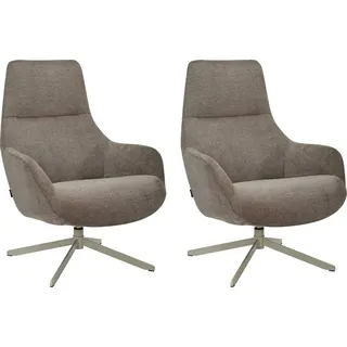 OTTO home Drehsessel CLARINDA moderner Ohrensessel drehbar, TV-Sessel, Relaxsessel, 360-Grad drehbar, robustes Metallgestell braun