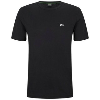 BOSS T-Shirt Herren T-Shirt TEE CURVED mit Bio-Baumwolle (1-tlg) schwarz Mengelhorn