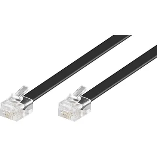 goobay Telefon (analog) Anschlusskabel [1x RJ12-Stecker - 1x RJ12-Stecker] 6.00m Schwarz