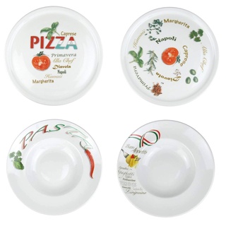 Retsch Arzberg '4er Set Pizza und Pasta' mit 2 Pizzateller und 2 Pastateller XXL Ø30cm (MIT Dekor)