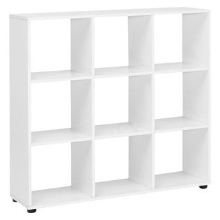 Wohnling Bücherregal WL5.275, weiß, Würfelregal aus Holz, 9 Fächer, 108 x 104 x 29cm