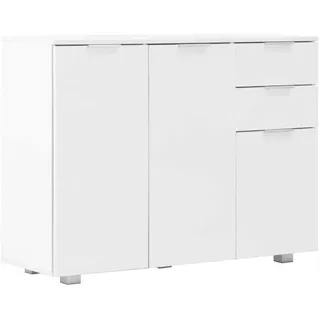 vidaXL Sideboard 107 x 76 x 35 cm Hochglanz-Weiß