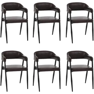 Mendler Esszimmerstuhl HWC-P29 Kunstleder dunkelbraun 6er Set