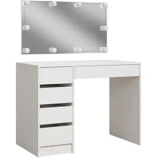 Vicco Schminktisch Thalia Weiß Hochglanz 100 cm mit LED-Beleuchtung