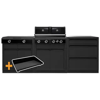 Outdoorchef HEAT Outdoor Küche - Die Grillstation PLUS - HEAT X-415 + X-245 + Schrankmodul - inkl. XL Plancha