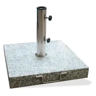 DEMA Sonnenschirmständer Granit, 40 kg, hellgrau, quadratisch, mit Griff und Rollen