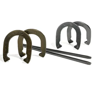 Franklin Sports Horseshoes Set - Includes 4 Horseshoes and 2 Stakes - Beach or Backyard Horseshoe Play - Classic Outdoor Game