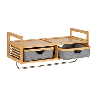 WENKO Wandgarderobe Bahari 62222800 braun Holz 1 Haken 67,0 x 30,0 cm