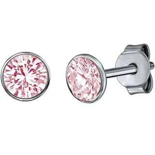 FIRETTI Ohrstecker pink Silber 925 mit Zirkonia 5mm