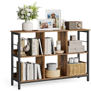 VASAGLE Bücherregal 120 x 80 x 33 cm Vintagebraun-Schwarz