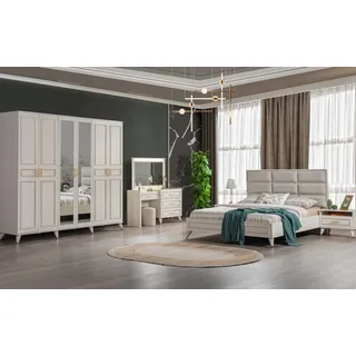 aea Schlafzimmer Designer Doppelbett Luxus Schminktisch Edler Hocker 7tlg