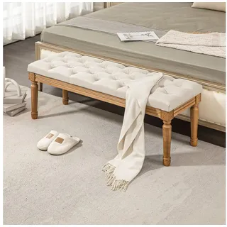 Homcom Sitzbank Polsterbank Creme 120 x 41 x 48 cm