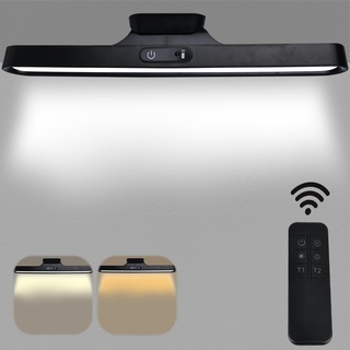 Nizirioo LED Spiegelleuchte Dimmbar Badezimmer Lampe 3W Schrankleuchte Berührungsschalter mit Fernbedienung, 32cm Schwarz Wiederaufladbar Batteriebetrieben mit Magnet für Schrank, Nachttischlampe