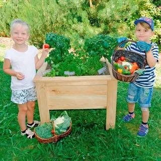 Wiemann Lehrmittel Hochbeet für Kinder aus Holz, Natur, für Balkone und Gärten