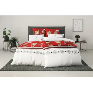 OTTO home Janina Patchwork Baumwolle Rot 155 x 220 cm + 2 x 80 x 80 cm