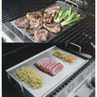 Teppanyaki Edelstahl-Platte für Gasgrill, Grillaufsatz, Grillplatte