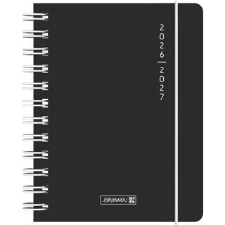 Brunnen Schülerkalender 2026/2027 Plain Black A6