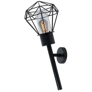 GLOBO LIGHTING Außen-Wandleuchte, Leuchtmittel nicht inklusive, Außenleuchte Wandleuchte IP44 Gartenlampe Fackel schwarz Vintage schwarz