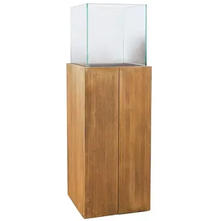 Vivanno Windlichtsäule Holz 27 cm x 27 cm x 80 cm 1 St braun