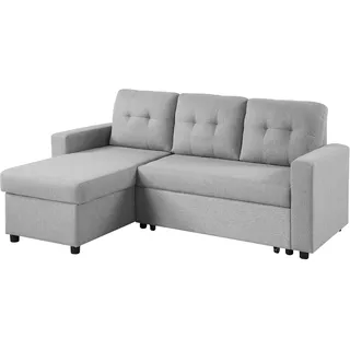 Atlantic Home Collection Eckcouch Gino L-Form 3-Sitzer Grau