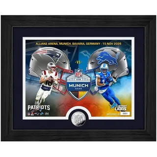 NFL Munich Game 2026 Patriots vs. Lions Silber Coin Bild - Bunt