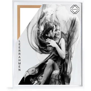 rahmengalerie24 Bilderrahmen Leerrahmen für Leinwand Bilder auf Keilrahmen | Format 50x70 cm Farbe weiß glanz