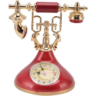 HERCHR Vintage-Telefonuhr, Einzigartiger, Eleganter Retro-Telefonwecker, Altmodisches Telefon-Tischuhr-Modell Für Zuhause, Café, Büro(YF020-3)